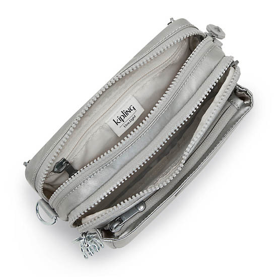 Kipling Abanu Multi Metallic Convertible Crossbody Väska Ljusgrå | SE 2187XY